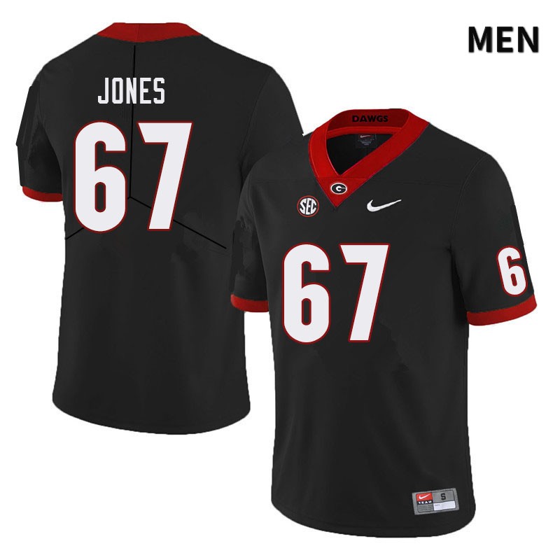 Georgia Bulldogs Men's Caleb Jones #67 Black Stitched College UGA Football Jersey 23BG011JF